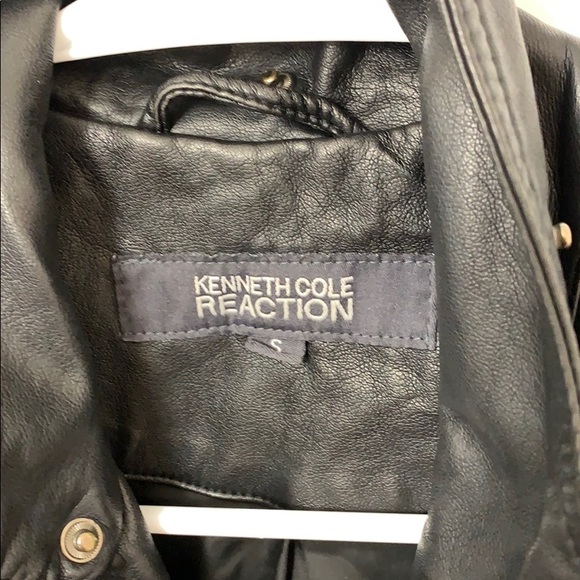 Kenneth Cole Black leather moto jacket - Picture 2 of 4